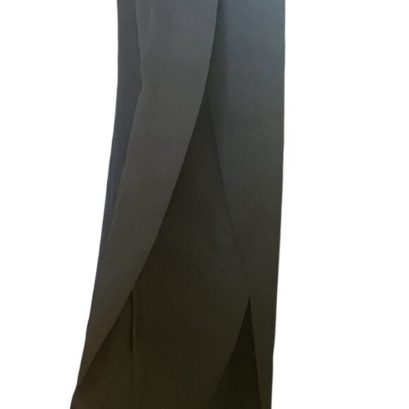 Cache Overlay Wide Leg Pants Size 4 Y2K Slit Black NWT Statement Trousers - Picture 11 of 16